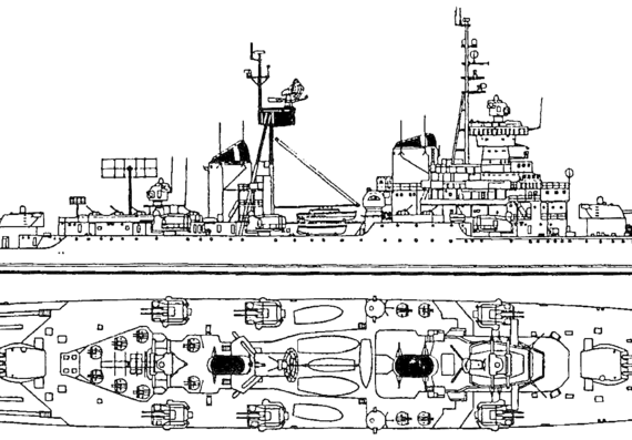 Корабль СССР Dmitry Pozharski [Sverdlov-class Cruiser] (1963) - чертежи, габариты, рисунки
